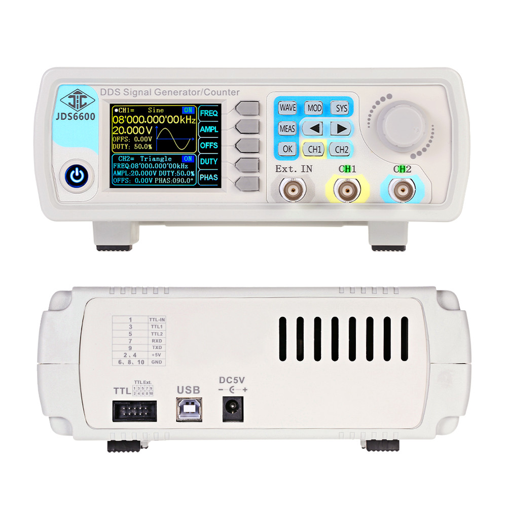 YAO JDS6600 15/30/40/50/60 МГц – обзор и цена Dual Channel Arbitrary Waveform Function Generator 60Mhz