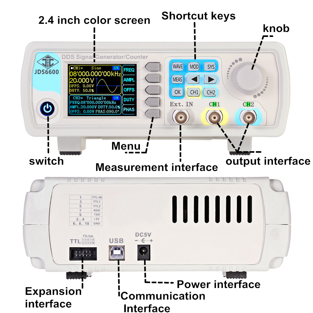 YAO JDS6600 15/30/40/50/60 МГц – обзор и цена Dual Channel Arbitrary Waveform Function Generator 60Mhz